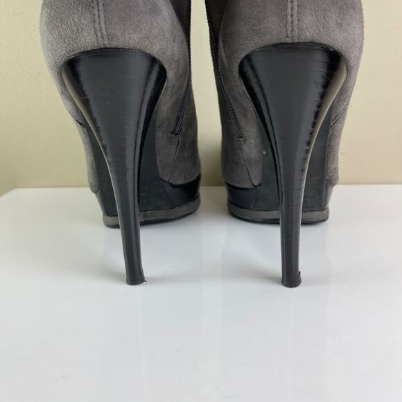 Stuart Weitzman Stretch Over the Knee Suede Stiletto Heel Boots Gray 6 RARE - Picture 3 of 12